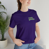 Classic Mackgenetics Stoner Leaf Tee (Easter Pink) With Mackgenetics Word Stack in Front