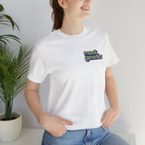 Classic Mackgenetics Stoner Leaf Tee (Easter Pink) With Mackgenetics Word Stack in Front