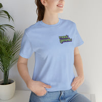 Classic Mackgenetics Stoner Leaf Tee (Easter Pink) With Mackgenetics Word Stack in Front