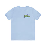 Classic Mackgenetics Stoner Leaf Tee (Easter Pink) With Mackgenetics Word Stack in Front