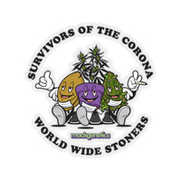 Classic "Survivors Of The Corona World Wide Stoners" Sticker Kiss-Cut Stickers