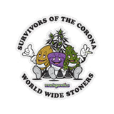 Classic "Survivors Of The Corona World Wide Stoners" Sticker Kiss-Cut Stickers